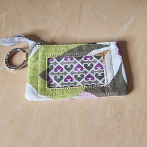 Vera Bradley hearts zippered coin ID wallet